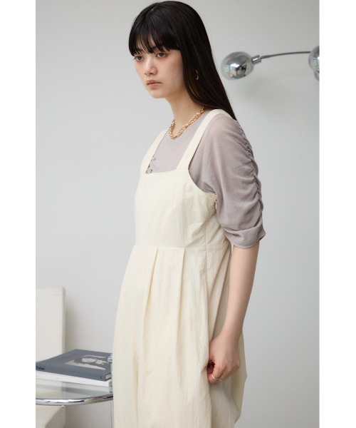 AZUL by moussy（アズールバイマウジー）の「ドロストリングバルーンオールインワン（サロペット/オーバーオール・レディース・ライトグレー/ブラック/ライトベージュ・SMALL/MEDIUM）」の4枚目の写真