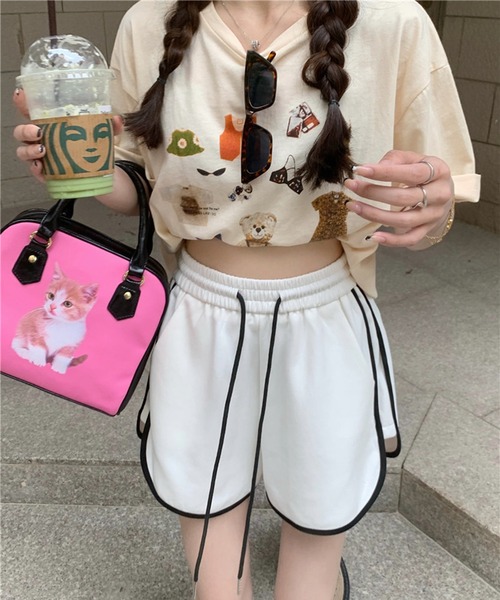 Teem Store(チームストア)の「パイピングショートパンツ(その他パンツ・レディース・ブラック/ホワイト/グレー・M/S/L)」の16枚目の写真