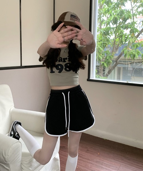 Teem Store(チームストア)の「パイピングショートパンツ(その他パンツ・レディース・ブラック/ホワイト/グレー・M/S/L)」の12枚目の写真