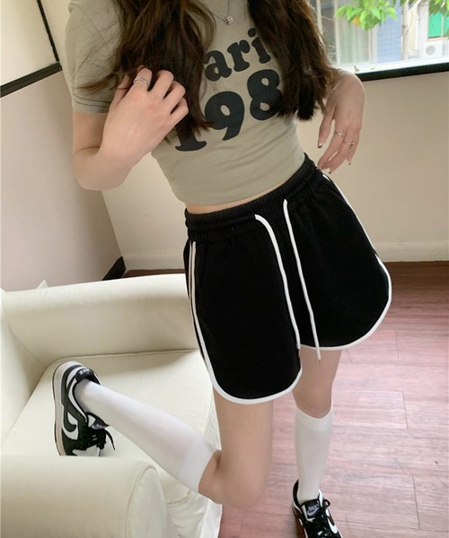 Teem Store(チームストア)の「パイピングショートパンツ(その他パンツ・レディース・ブラック/ホワイト/グレー・M/S/L)」の6枚目の写真