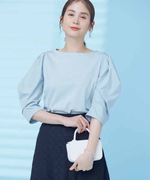 組曲（クミキョク）の「コンビネーションポンチ袖 カットソー（Tシャツ/カットソー・レディース・アイボリー系/スモーキーグリーン系/カーキ系/ブラック系・6/5）」の4枚目の写真