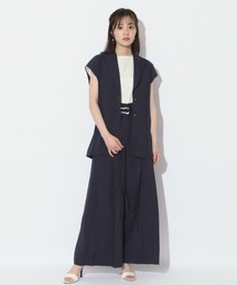 AND COUTURE（アンドクチュール）の「麻調プリーツワイドパンツ（その他パンツ）」