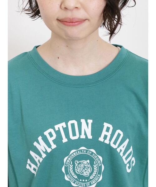 Samansa Mos2（サマンサ モスモス）の「【汗染み防止】カレッジプリントTシャツ（Tシャツ/カットソー・レディース・オフホワイト/ブルー/ネイビー/グリーン・F）」の19枚目の写真