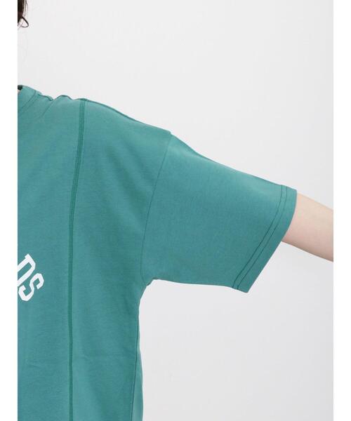 Samansa Mos2（サマンサ モスモス）の「【汗染み防止】カレッジプリントTシャツ（Tシャツ/カットソー・レディース・オフホワイト/ブルー/ネイビー/グリーン・F）」の22枚目の写真