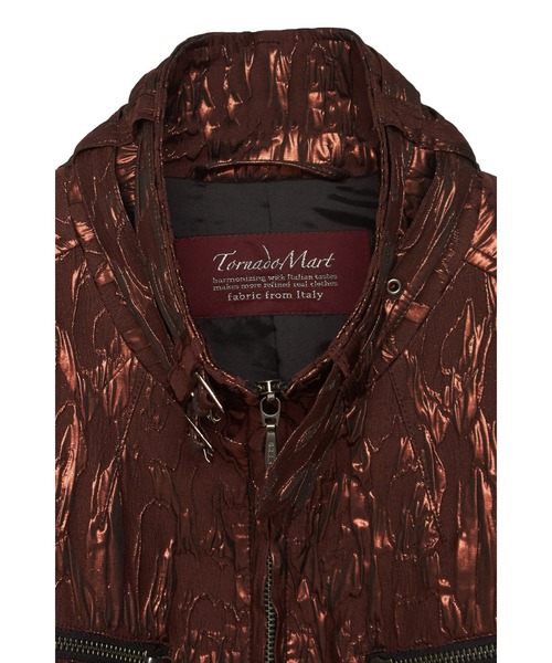 TORNADO MART（トルネードマート）の「TORNADO MART∴ブライトフクレJQシングルライダース（ライダースジャケット・メンズ・ブラック/ブラウン・M/L/LL）」の6枚目の写真