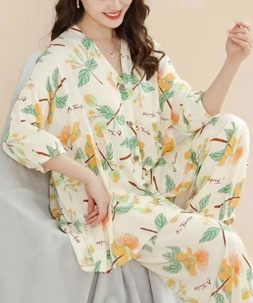 【MINTON】ミントン　涼しい夏パジャマ 花柄 Mサイズ　ルームウェア 楽天市場】ミントン（ナイトウェア・ルームウェア｜レディース