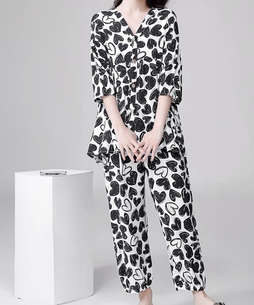 Miniministore（ミニミニストア）の「総柄パジャマ レディースルームウェア春夏（ルームウェア/パジャマ・レディース・ピンク/ベージュ/チェック/ブルー/ライトイエロー/ライトブルー/マルチ・FREE）」の17枚目の写真