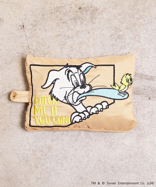 Tom&Jerry(トムアンドジェリー)の「FLAPPER フラッパー:トムとジェリー 刺繍 パッカブルウェアケース トラベルポーチ トラベルウェアケース M(トラベルグッズ・レディース・ベージュ/パープル/ピンク/オレンジ・FREE)」の2枚目の写真