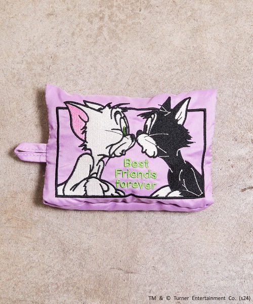 Tom&Jerry(トムアンドジェリー)の「FLAPPER フラッパー:トムとジェリー 刺繍 パッカブルウェアケース トラベルポーチ トラベルウェアケース M(トラベルグッズ・レディース・ベージュ/パープル/ピンク/オレンジ・FREE)」の3枚目の写真