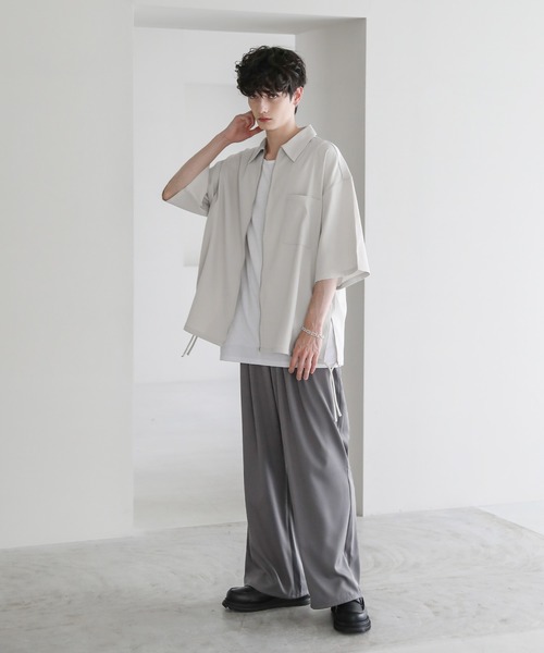 ETELIO（エテリオ）の「サイドレースドレスツイルZIPシャツ（シャツ/ブラウス・メンズ・ブラック/ライトグレー/チャコール/ワイン・S/M/L）」の22枚目の写真