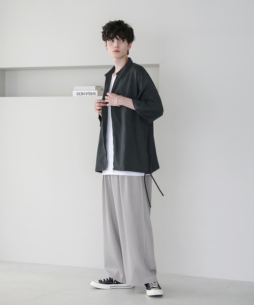 ETELIO（エテリオ）の「サイドレースドレスツイルZIPシャツ（シャツ/ブラウス・メンズ・ブラック/ライトグレー/チャコール/ワイン・S/M/L）」の15枚目の写真