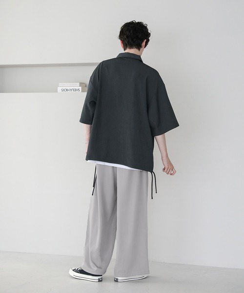 ETELIO（エテリオ）の「サイドレースドレスツイルZIPシャツ（シャツ/ブラウス・メンズ・ブラック/ライトグレー/チャコール/ワイン・S/M/L）」の13枚目の写真