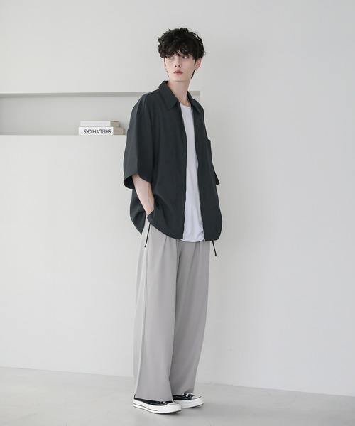 ETELIO（エテリオ）の「サイドレースドレスツイルZIPシャツ（シャツ/ブラウス・メンズ・ブラック/ライトグレー/チャコール/ワイン・S/M/L）」の14枚目の写真