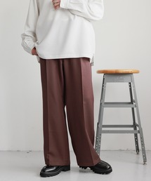 STRAIGHT-PRESS twill easy wide slacks/センタープレス/PEツイルワイドイージーストレートスラックス