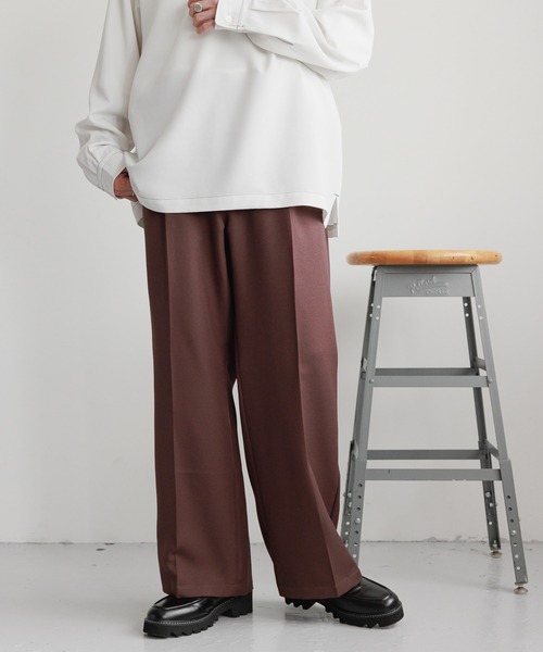 RAGEBLUE（レイジブルー）の「STRAIGHT-PRESS twill easy wide slacks/センタープレス/PEツイルワイドイージーストレートスラックス（スラックス・メンズ・ライトグレー/ブラウン/グレー/ブラック・SMALL/MEDIUM/LARGE）」の4枚目の写真