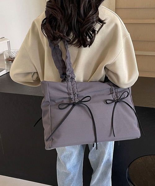 c.u.l(シーユーエル)の「ギャザーハンドル リボントートバッグ cula935(ショルダーバッグ・レディース・ブラック/ブルー/グレー/ピンク/ホワイト/ベージュ/イエロー・FREE)」の20枚目の写真