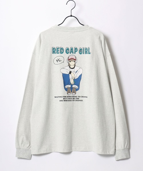 Red Cap Girl(レッドキャプガール)の「Red Cap Girl/レッドキャップガール オーバーサイズ バックプリント ロゴ ワンポイント刺繍 ロングスリーブTシャツ/ロンT/レディース メンズ(Tシャツ/カットソー・レディース・アッシュグレー/ブラック系その他/ブラック/グレー系その他/ホワイト/ホワイト系その他・M/L)」の21枚目の写真