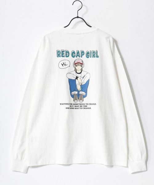 Red Cap Girl(レッドキャプガール)の「Red Cap Girl/レッドキャップガール オーバーサイズ バックプリント ロゴ ワンポイント刺繍 ロングスリーブTシャツ/ロンT/レディース メンズ(Tシャツ/カットソー・レディース・アッシュグレー/ブラック系その他/ブラック/グレー系その他/ホワイト/ホワイト系その他・M/L)」の17枚目の写真