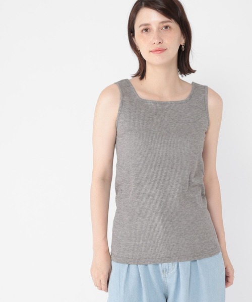 studio CLIP（スタディオクリップ）の「ミニラメ気が利くタンクトップ（タンクトップ・レディース・モカ/チャコール/カーキ/オフホワイト・ﾌﾘｰ(L)/MEDIUM/LARGE）」の3枚目の写真