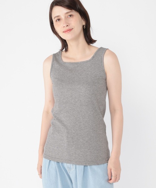 studio CLIP（スタディオクリップ）の「ミニラメ気が利くタンクトップ（タンクトップ・レディース・モカ/チャコール/カーキ/オフホワイト・ﾌﾘｰ(L)/MEDIUM/LARGE）」の7枚目の写真