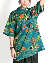 MARAI（マーライ）の「鯉柄チャイナシャツ チュニック キレイめ（チュニック）」