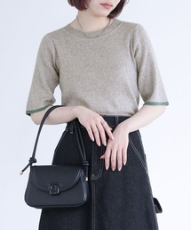 n'OrLABEL | 『配色ライン5分袖リブニット』(ニット/セーター)