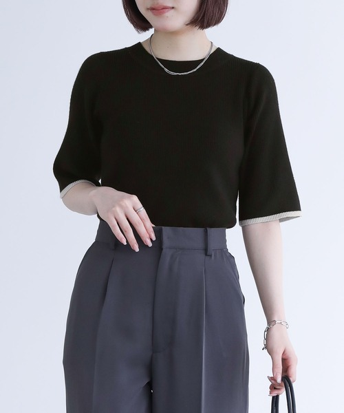 新品 タグ付き ブラミンク BLAMINK リブニット 七分袖. 新品 タグ付き ブラミンク BLAMINK リブニット 七分袖. BLAMINK