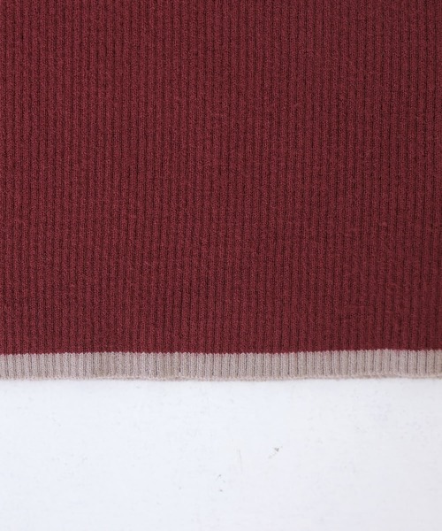 n'OrLABEL（ノアールレーベル）の「『配色ライン5分袖リブニット』（ニット/セーター・レディース・杢グレー/ブラック/ボルドー・L～LL/S～Ｍ/3L）」の7枚目の写真