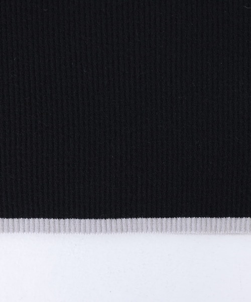 n'OrLABEL（ノアールレーベル）の「『配色ライン5分袖リブニット』（ニット/セーター・レディース・杢グレー/ブラック/ボルドー・L～LL/S～Ｍ/3L）」の9枚目の写真