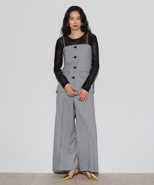 GALLEST（ギャレスト）の「◆ブロックチェックワイドパンツ（その他パンツ・レディース・ブラック系3/ベージュ系3・38/36）」の3枚目の写真