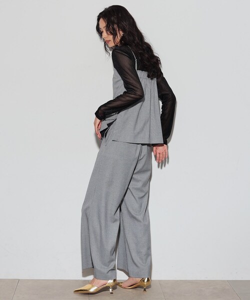 GALLEST（ギャレスト）の「◆ブロックチェックワイドパンツ（その他パンツ・レディース・ブラック系3/ベージュ系3・38/36）」の4枚目の写真