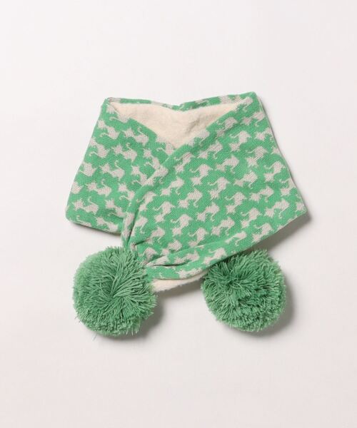 nino（ニノ）の「【綿100％】ＫＮＩＴＣａｔジャガードマフラー（マフラー・キッズ・エメラルド/ブラック・M）」の8枚目の写真