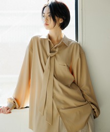ADAM ET ROPE' | 《好評につき数量限定で登場》【WEB限定】ドレープとろみ ルーズシルエット ボウタイシャツ / オールシーズン着用可能 / 2Way / ユニセックス(シャツ/ブラウス)