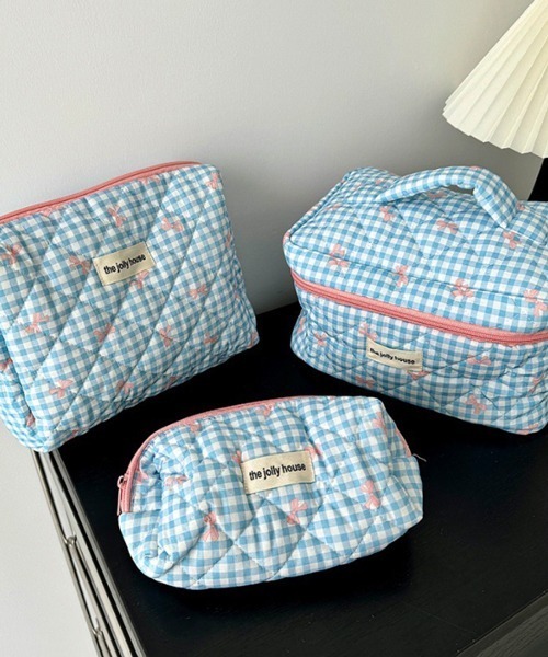 Pochi Pouch/【3サイズ展開】花柄 キルティング マルチ ポーチ