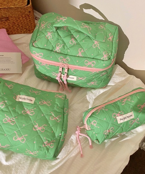 セール】Pochi Pouch/【3サイズ展開】花柄 キルティング マルチ