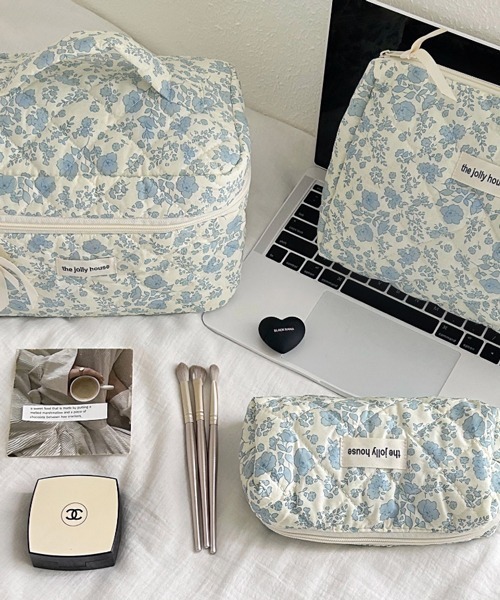 新品 INQUI EDITIONS PEPO ポーチ Double Pouch Pochi Pouch/【3サイズ展開】花柄 キルティング マルチ ポーチ
