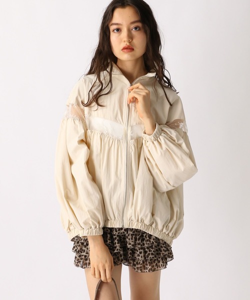 FOREVER 21(フォーエバー トゥエンティーワン)の「【2025SS】レースライントラックBIGブルゾン(ブルゾン・レディース・ネイビー/グレー/アイボリー/ライトグレー/オフホワイト/ライトブルー・FREE)」の2枚目の写真