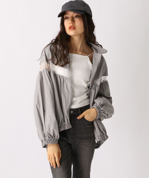 FOREVER 21(フォーエバー トゥエンティーワン)の「【2025SS】レースライントラックBIGブルゾン(ブルゾン・レディース・ネイビー/グレー/アイボリー/ライトグレー/オフホワイト/ライトブルー・FREE)」の3枚目の写真