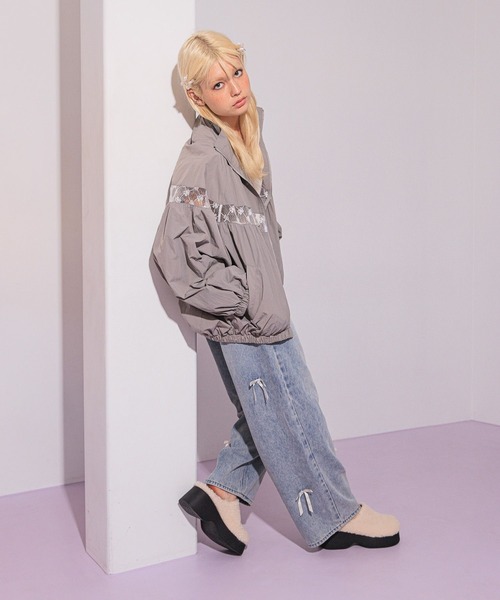 FOREVER 21(フォーエバー トゥエンティーワン)の「【2025SS】レースライントラックBIGブルゾン(ブルゾン・レディース・ネイビー/グレー/アイボリー/ライトグレー/オフホワイト/ライトブルー・FREE)」の14枚目の写真