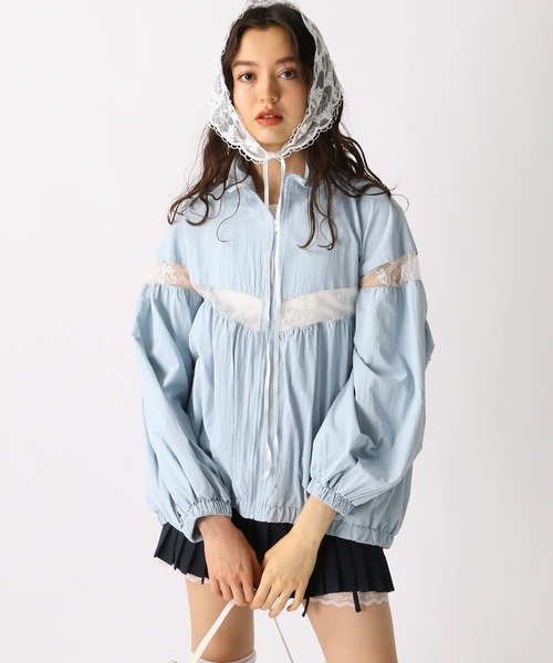 FOREVER 21(フォーエバー トゥエンティーワン)の「【2025SS】レースライントラックBIGブルゾン(ブルゾン・レディース・ネイビー/グレー/アイボリー/ライトグレー/オフホワイト/ライトブルー・FREE)」の9枚目の写真