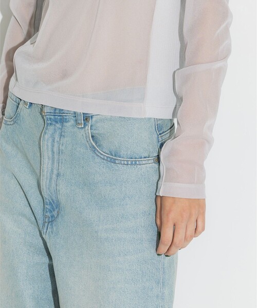 STUDIOUS（ステュディオス）の「【STUDIOUS/ステュディオス】《モードに-5㎏見え》リブパネルシアートップス/ストレッチ/ノンストレス（Tシャツ/カットソー・レディース・ブラック系その他/ブラック/ネイビー/ライトグレー・FREE）」の7枚目の写真