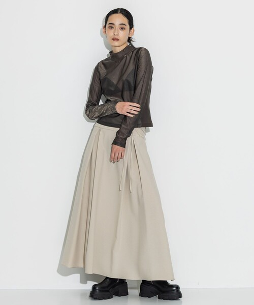 STUDIOUS（ステュディオス）の「【STUDIOUS/ステュディオス】《モードに-5㎏見え》リブパネルシアートップス/ストレッチ/ノンストレス（Tシャツ/カットソー・レディース・ブラック系その他/ブラック/ネイビー/ライトグレー・FREE）」の20枚目の写真