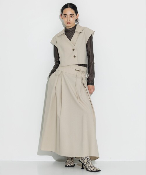 STUDIOUS（ステュディオス）の「【STUDIOUS/ステュディオス】《モードに-5㎏見え》リブパネルシアートップス/ストレッチ/ノンストレス（Tシャツ/カットソー・レディース・ブラック系その他/ブラック/ネイビー/ライトグレー・FREE）」の19枚目の写真