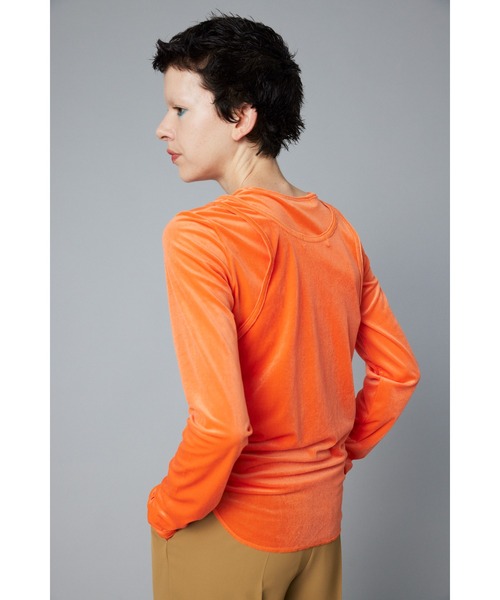 HeRIN.CYE（ヘリンドットサイ）の「Velour tank top　　ベロアタンクトップ（タンクトップ・レディース・オレンジ/ネイビー/ライトグリーン/グレー・FREE）」の15枚目の写真