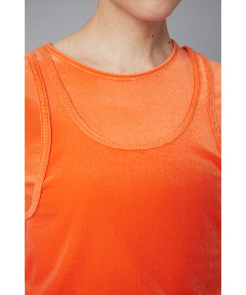 HeRIN.CYE（ヘリンドットサイ）の「Velour tank top　　ベロアタンクトップ（タンクトップ・レディース・オレンジ/ネイビー/ライトグリーン/グレー・FREE）」の16枚目の写真
