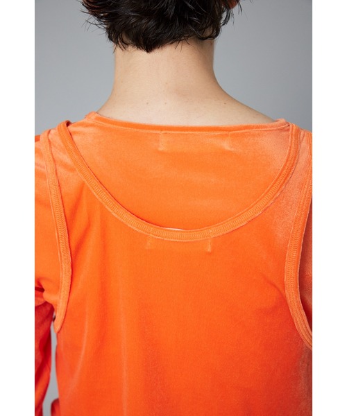HeRIN.CYE（ヘリンドットサイ）の「Velour tank top　　ベロアタンクトップ（タンクトップ・レディース・オレンジ/ネイビー/ライトグリーン/グレー・FREE）」の17枚目の写真