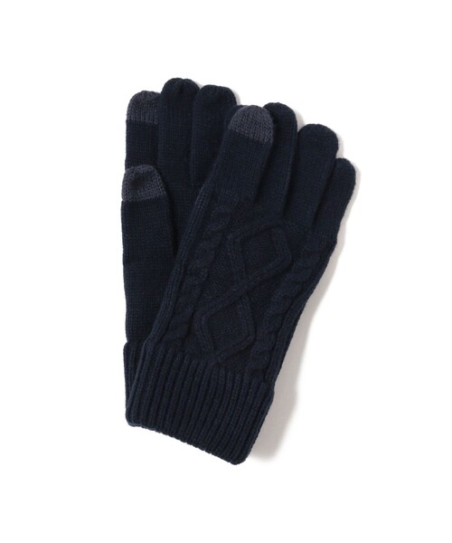 BEAMS(ビームス)の「ケーブルニット グローブ(タッチパネル対応)(手袋・メンズ・ネイビー/ブラック/ブラウン・ONE SIZE)」の18枚目の写真