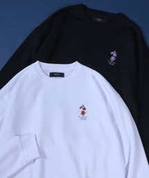 ANPAS | ANPAS Wool Lining Flower Embroidery Oversized SweatShirt/ANPAS 別注 裏起毛 花柄 ワンポイント刺繍 オーバーサイズ トレーナー スウェット(スウェット)