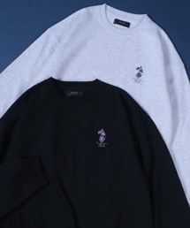 ANPAS | ANPAS Wool Lining Flower Embroidery Oversized SweatShirt/ANPAS 別注 裏起毛 花柄 ワンポイント刺繍 オーバーサイズ トレーナー スウェット(スウェット)