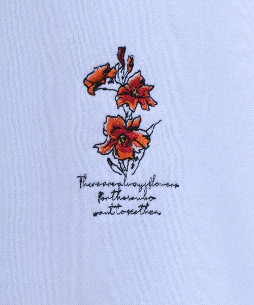 ANPAS（アンパス）の「ANPAS Fleece Lining Flower Embroidery Oversized SweatShirt/ANPAS 別注 裏起毛 花柄 フラワー ワンポイント刺繍 オーバーサイズ スウェット トップス トレーナー メンズ（スウェット・メンズ・ブラック系その他/ホワイト系その他2/ブラック系その他3/グレー系その他/ブラック系その他2/グレー系その他2/グレー系その他3/ホワイト系その他/ホワイト系その他3・M/L/LL）」の11枚目の写真